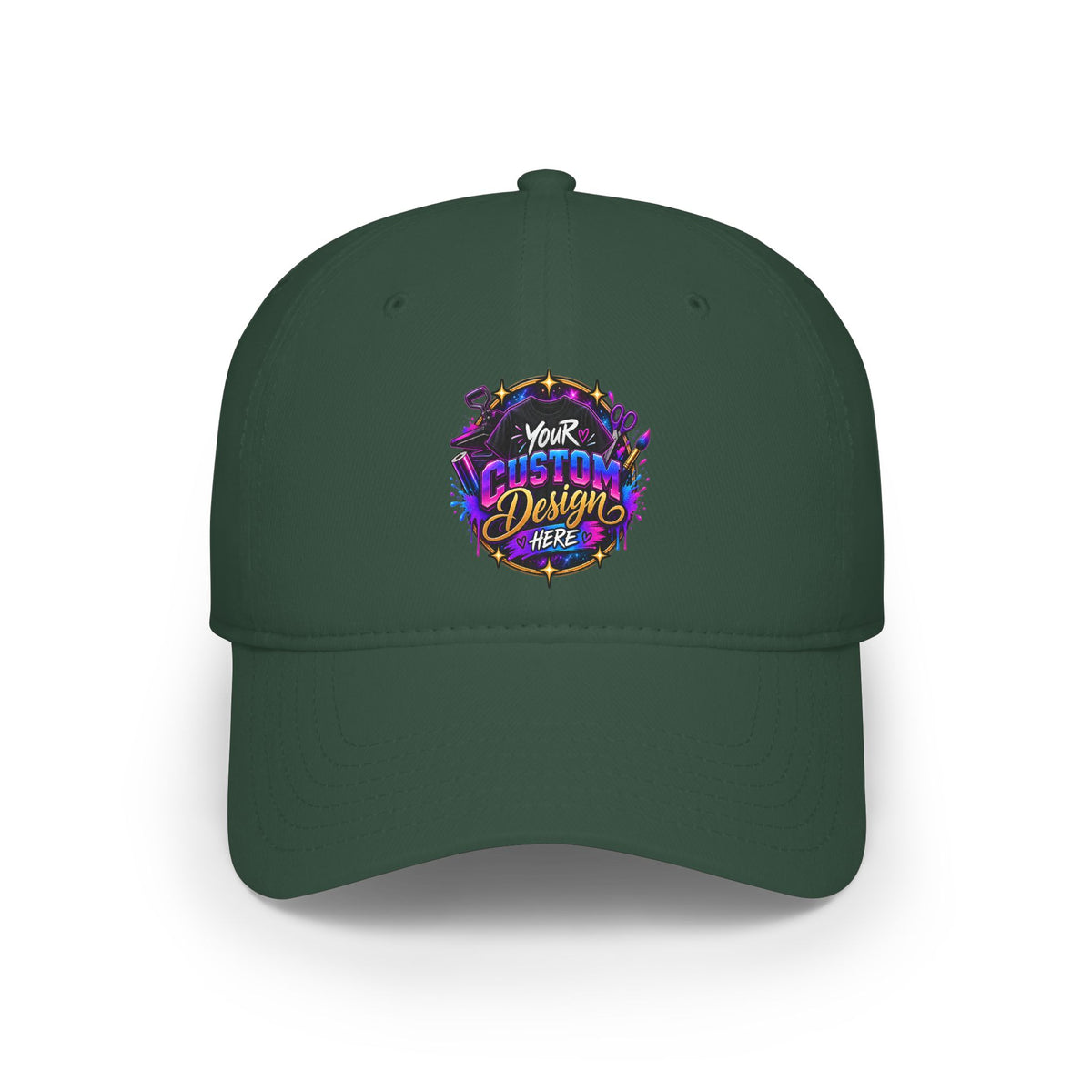 Low Profile Baseball Cap — Custom Vibrant Logo Hat