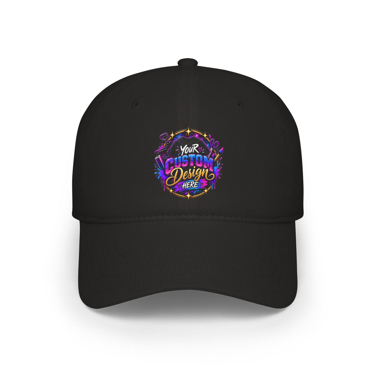 Low Profile Baseball Cap — Custom Vibrant Logo Hat