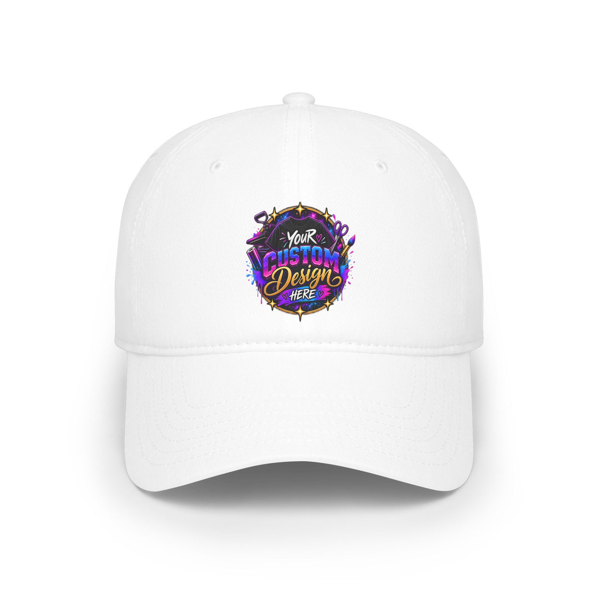 Low Profile Baseball Cap — Custom Vibrant Logo Hat