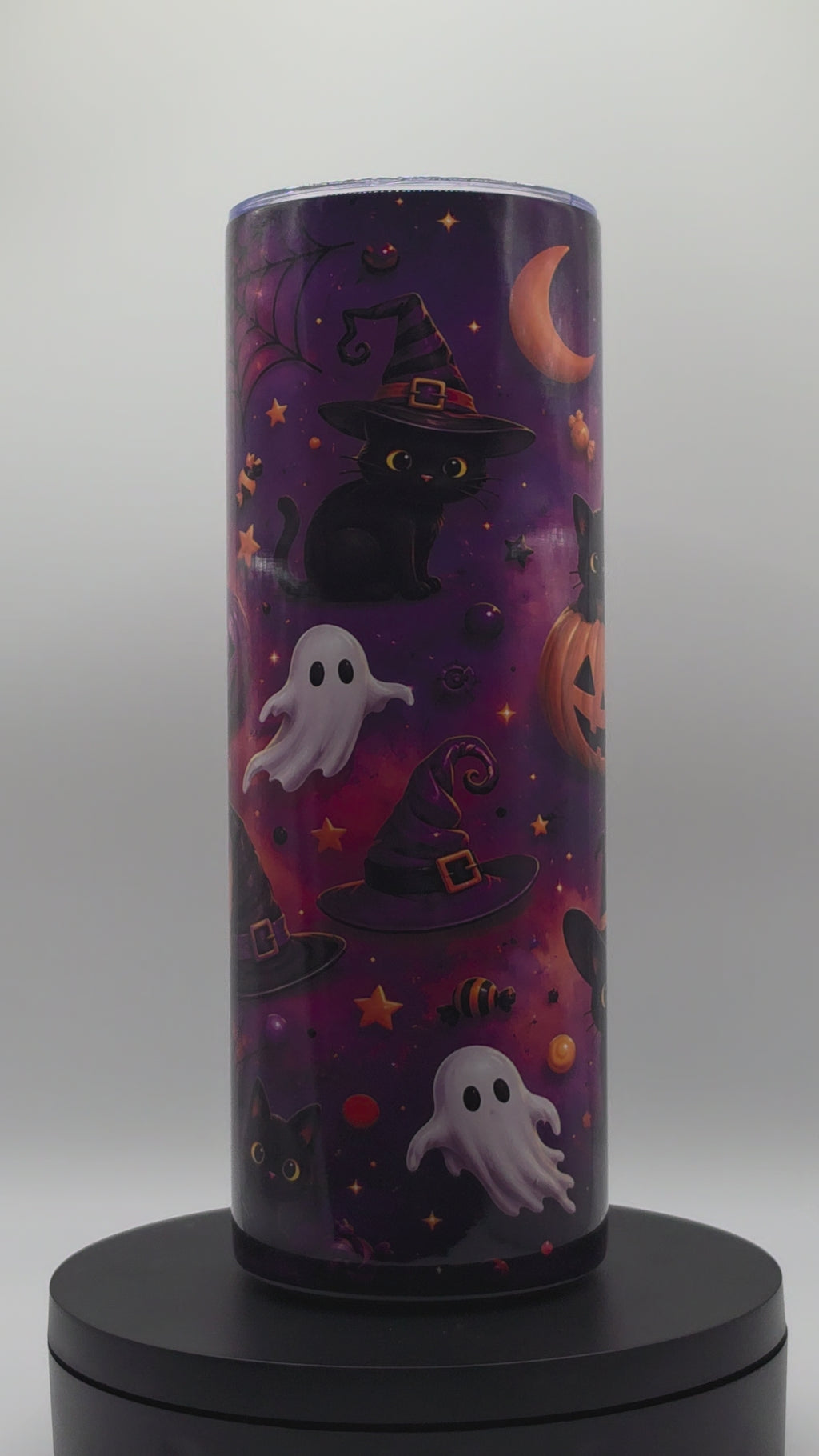Sublimation 20oz- Halloween-Black-Cat-Pumpkin