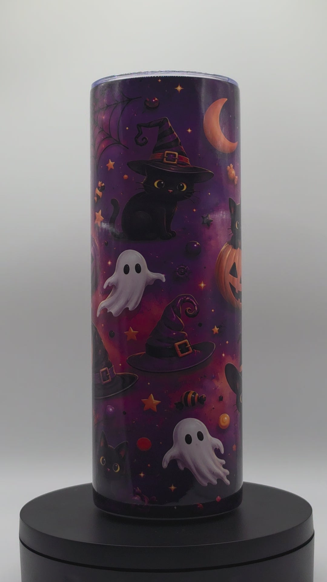 Sublimation 20oz- Halloween-Black-Cat-Pumpkin
